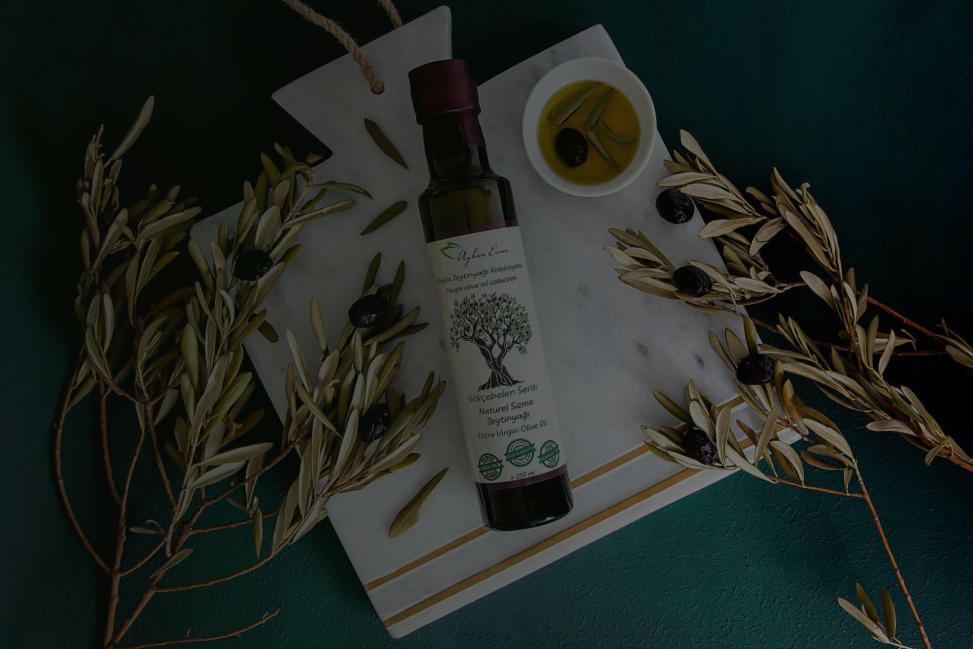 Zeytin dalları ve zeytinyağı